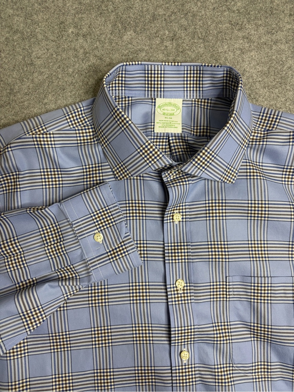 Brooks Brothers Blue Plaid Dress Shirt